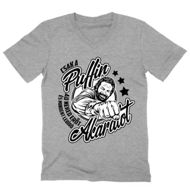 Sportszürke Bud Spencer férfi V-nyakú póló - Csak a Puffin