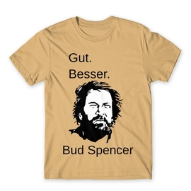 Homok Bud Spencer férfi rövid ujjú póló - Gut Besser
