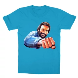 Atollkék Bud Spencer gyerek rövid ujjú póló - Pofon