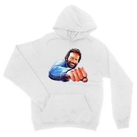 Fehér Bud Spencer unisex kapucnis pulóver - Pofon