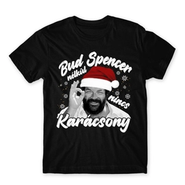 Fekete Bud Spencer férfi rövid ujjú póló - Bud Spencer nélkül nincs Karácsony