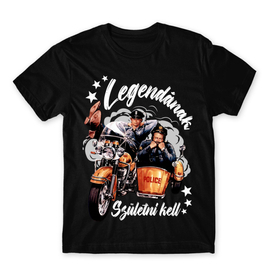 Fekete Bud Spencer férfi rövid ujjú póló - Legendának születni kell - Bud és Terence