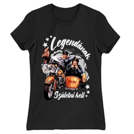 Fekete Bud Spencer női rövid ujjú póló - Legendának születni kell - Bud és Terence