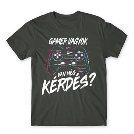 Stétszürke Gamer vagyok, van még kérdés? - férfi rövid ujjú póló 