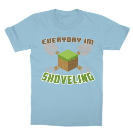 Világoskék Minecraft gyerek rövid ujjú póló - Everyday I’m shoveling