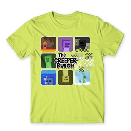 Almazöld Minecraft férfi rövid ujjú póló - The Creeper Bunch