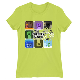 Alamzöld Minecraft női rövid ujjú póló - The Creeper Bunch