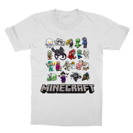 Fehér Minecraft gyerek rövid ujjú póló - Minecraft characters