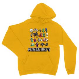 Sárga Minecraft unisex kapucnis pulóver - Minecraft characters