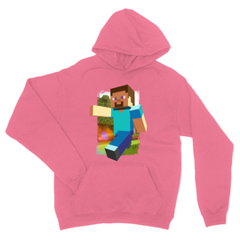 Világos Rózsaszín Minecraft unisex kapucnis pulóver - Clipart