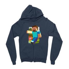 Sötétkék Minecraft zipzáros pulóver - Clipart