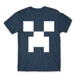 Denim Minecraft férfi rövid ujjú póló - Creeper face