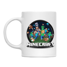 Minecraft bögre - Kerek Minecraft logó 2