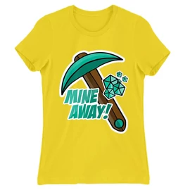 Citromsárga Minecraft férfi V-nyakú ujjú póló - Mine away