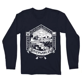 Sötétkék Minecraft férfi hosszú ujjú póló - Overworld