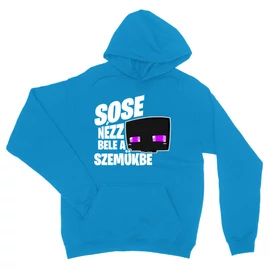 Zafírkék Minecraft unisex kapucnis pulóver - Sose nézz bele a szemükbe – Enderman