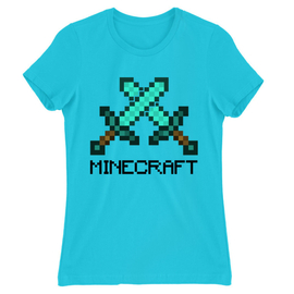 Atollkék Minecraft női rövid ujjú póló - Swords
