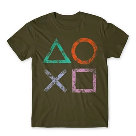 Khaki PlayStation - férfi rövid ujjú póló - Symbols