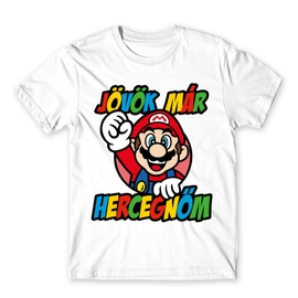 Fehér Super Mario férfi rövid ujjú póló - Herceg