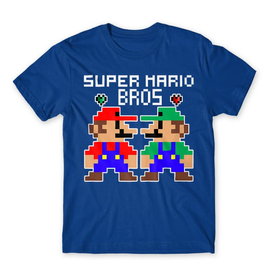 Királykék Super Mario férfi rövid ujjú póló - Super Mario Bros