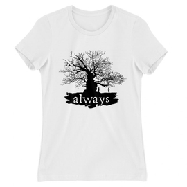 Fehér Harry Potter női rövid ujjú póló - Always Tree silhouette
