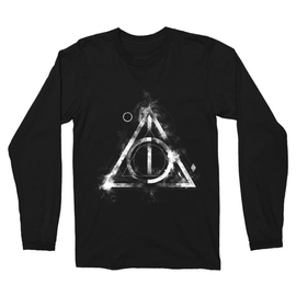 Fekete Harry Potter férfi hosszú ujjú póló - Deathly hallows symbol