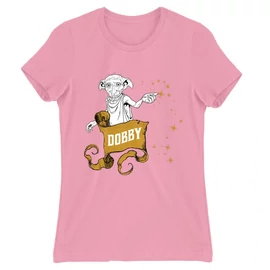 Világos rózsaszín Harry Potter női rövid ujjú póló - Dobby
