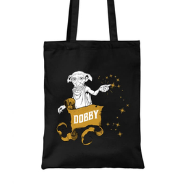Fekete Harry Potter vászontáska - bevásárlótáska - Dobby