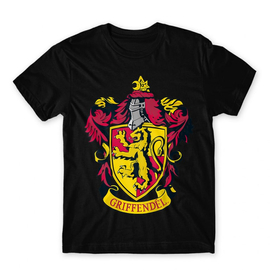 Fekete Harry Potter férfi rövid ujjú póló - Griffendél Logo