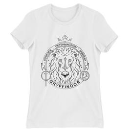 Fehér Harry Potter női rövid ujjú póló - Gryffindor Lineart