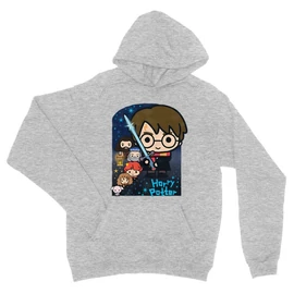 Sportszürke Harry Potter unisex kapucnis pulóver - Harry Potter chibi poster