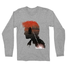 Sportszürke Harry Potter férfi hosszú ujjú póló - Harry silhouette