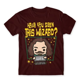 Bordó Harry Potter férfi rövid ujjú póló - Have you seen this wizard?