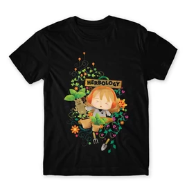 Fekete Harry Potter férfi rövid ujjú póló - Herbology Watercolor