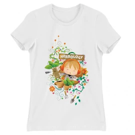 Fehér Harry Potter női rövid ujjú póló - Herbology Watercolor