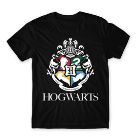 Fekete Harry Potter férfi rövid ujjú póló - Hogwarts Alumni