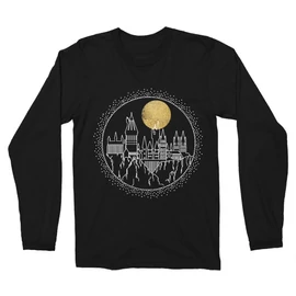Fekete Harry Potter férfi hosszú ujjú póló - Hogwarts Lineart
