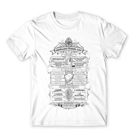 Fehér Harry Potter férfi rövid ujjú póló - Hogwarts School List 