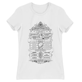 Fehér Harry Potter női rövid ujjú póló - Hogwarts School List 