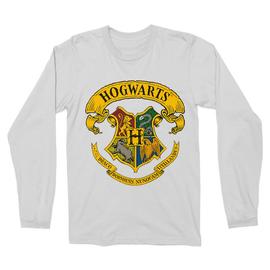 Fehér Harry Potter férfi hosszú ujjú póló - Hogwarts Color