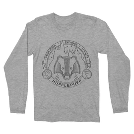 Sportszürke Harry Potter férfi hosszú ujjú póló - Hufflepuff Lineart