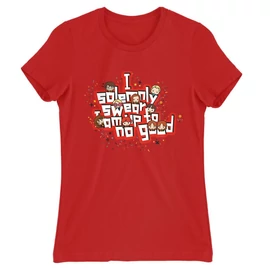 Piros Harry Potter női rövid ujjú póló - I solemny swear