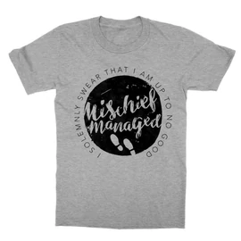 Sportszürke Harry Potter gyerek rövid ujjú póló - Mischief Managed Logo