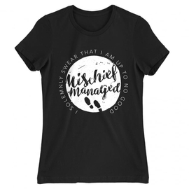 Fekete Harry Potter női rövid ujjú póló - Mischief Managed Logo