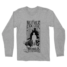 Sportszürke Harry Potter férfi hosszú ujjú póló - Neither can live