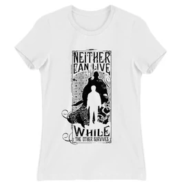 Fehér Harry Potter női rövid ujjú póló - Neither can live