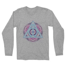 Sportszürke Harry Potter férfi hosszú ujjú póló - Neon Dealthy Hallows