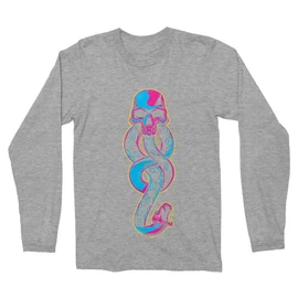 Sportszürke Harry Potter férfi hosszú ujjú póló - Neon Death Eater Symbol