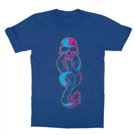 Királykék Harry Potter gyerek rövid ujjú póló - Neon Death Eater Symbol