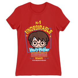 Piros Harry Potter női rövid ujjú póló - No. 1 Undesirable